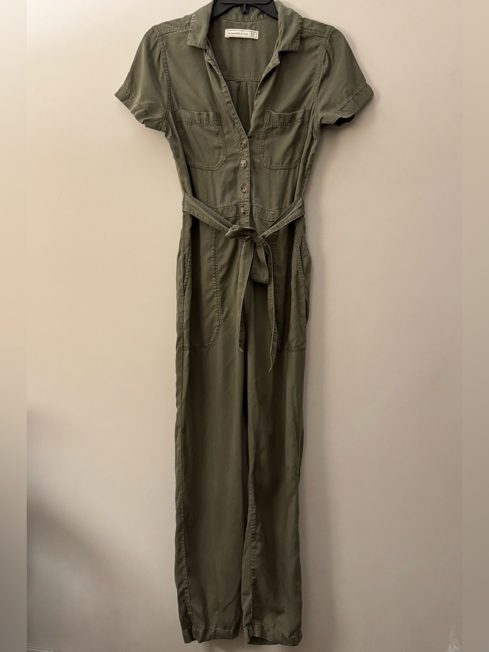 Abercrombie & Fitch Women’s Olive Green Utility Jumpsuit Size XS
